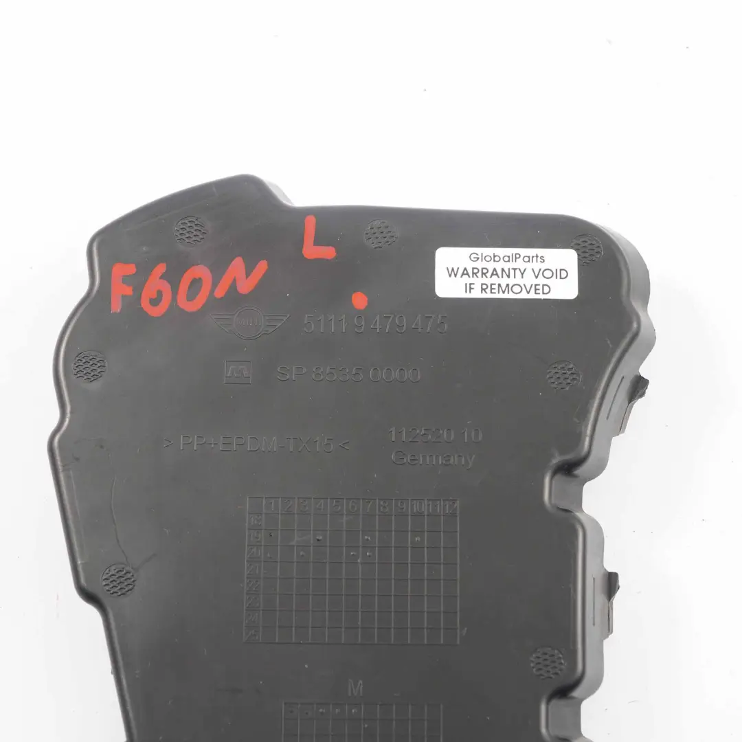  Fog Light Support Mini F60 LCI Front Bumper Left N/S Air Inlet Cover - SKU 9479475 - Part number 9479475