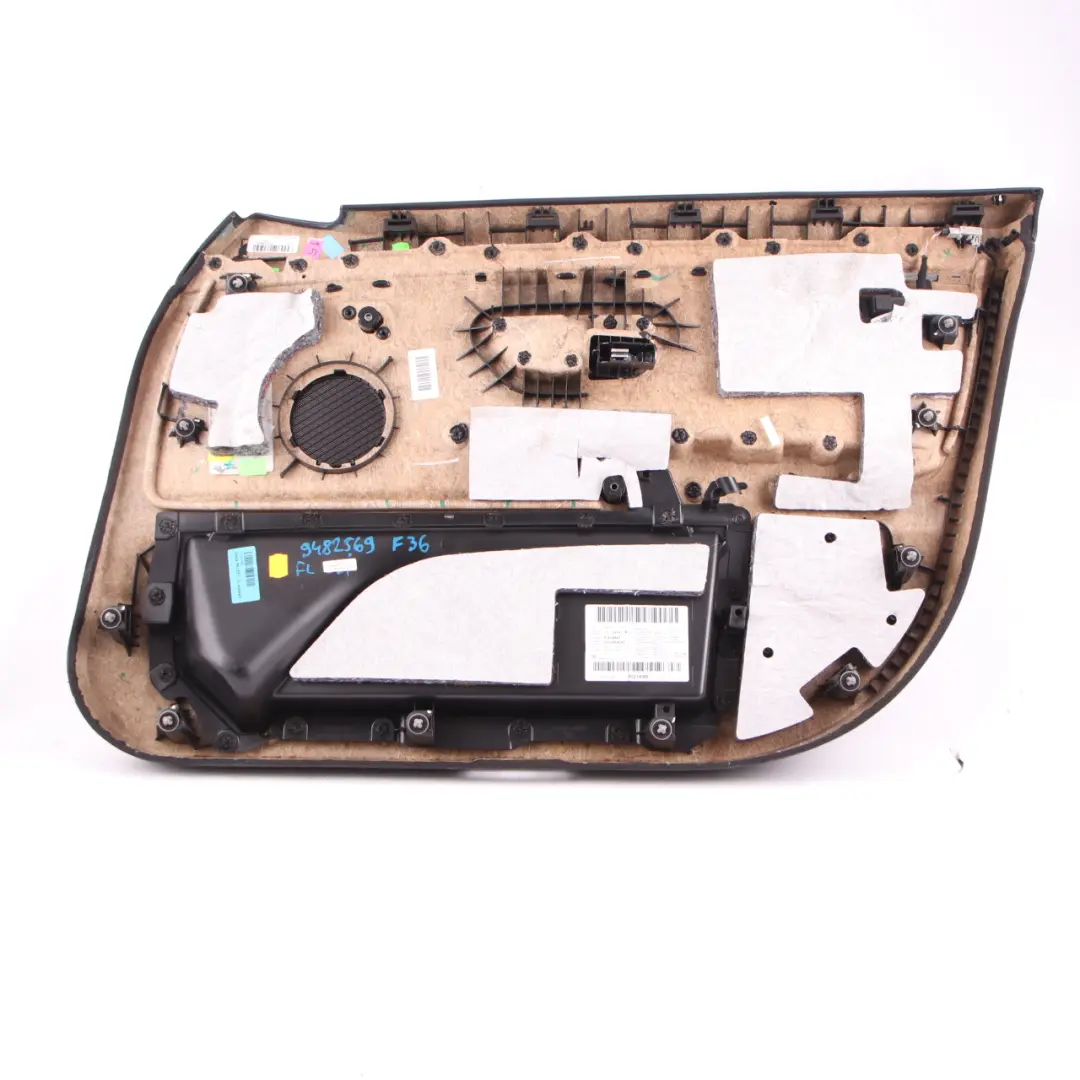 Door Card Front Left N/S Lining Panel Ivory White Oyster Leather to BMW F36 LCI with Part number 9482569 BMW F36 LCI Door Card Front Left N/S Lining Panel Ivory White Oyster Leather - SKU 9482569 - Part number 9482569