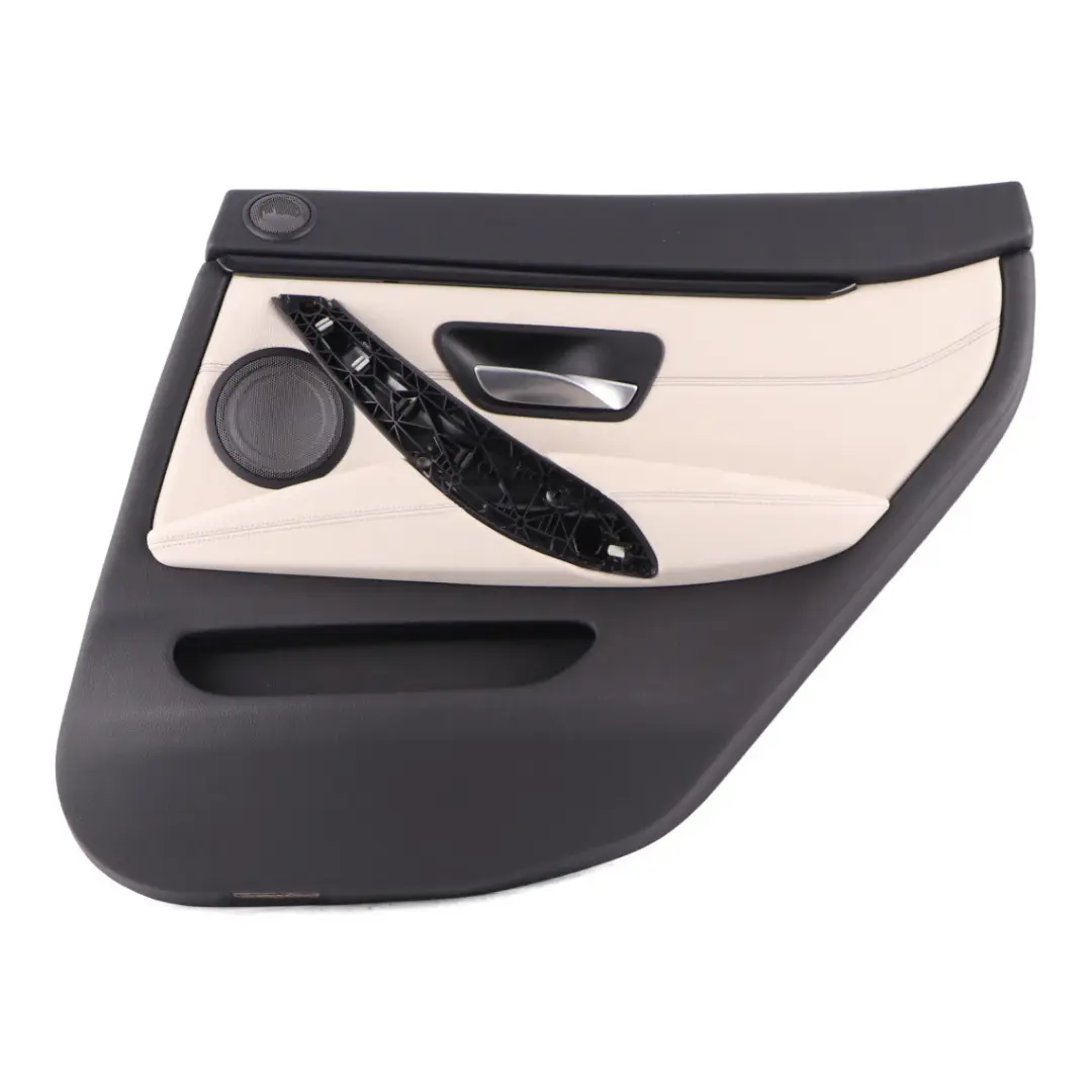 Door Card Trim Rear Right O/S HiFi Lining Panel Leather Ivory White to BMW F36 LCI with Part number 9482582 BMW F36 LCI Door Card Trim Rear Right O/S HiFi Lining Panel Leather Ivory White - SKU 9482582 - Part number 9482582
