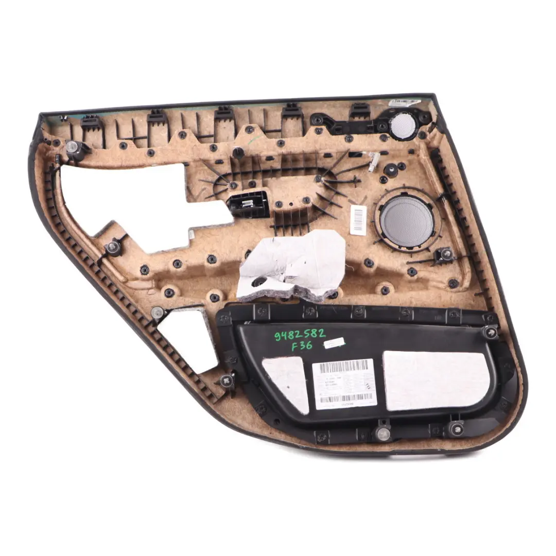 BMW F36 LCI Door Card Trim Rear Right O/S HiFi Lining Panel Leather Ivory White - SKU 9482582 - Part number 9482582