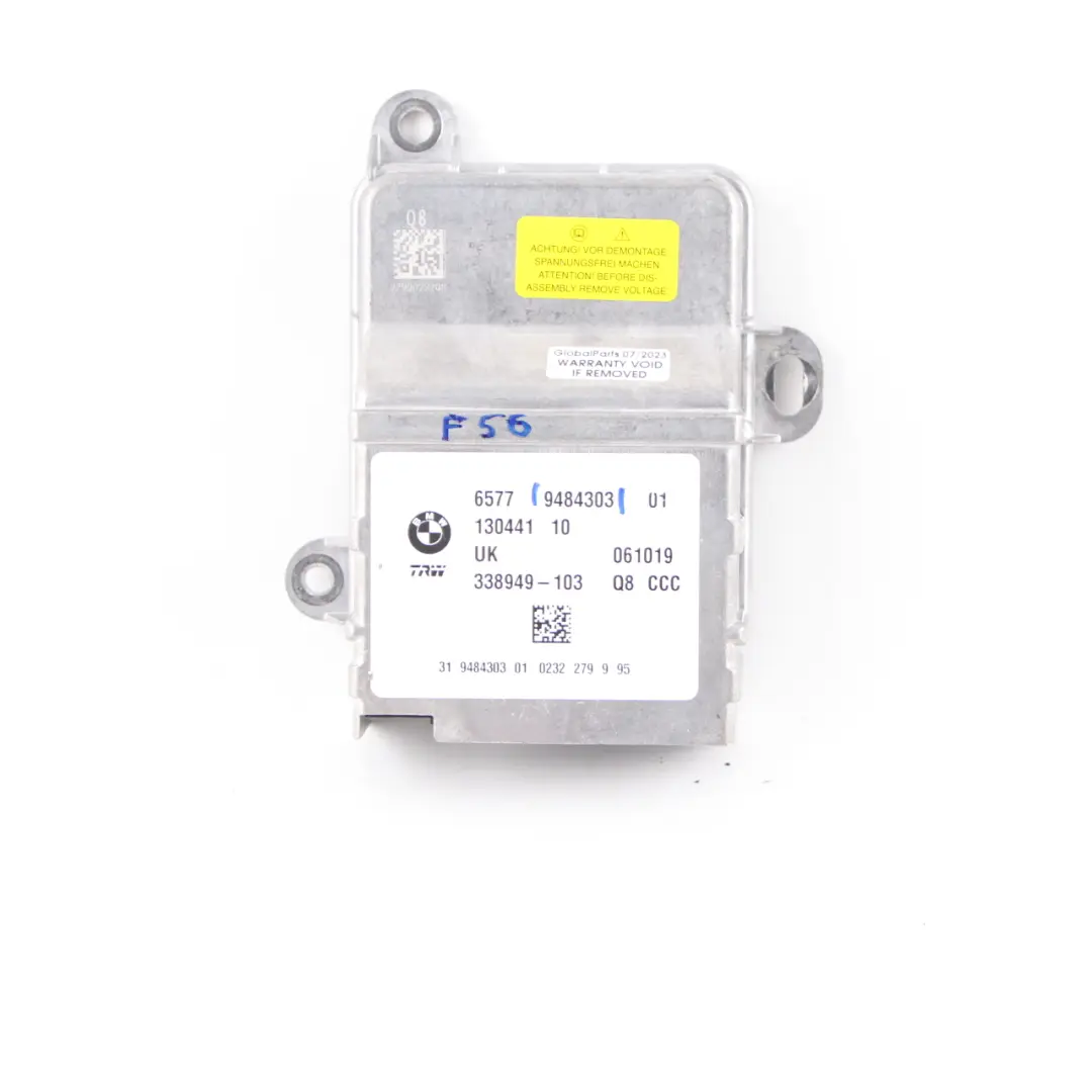 Airbag Module Mini F55 F56 F60 BMW X1 F48 F45 ECU Control Unit Air Bag to with Part number 9484303 Airbag Module Mini F55 F56 F60 BMW X1 F48 F45 ECU Control Unit Air Bag - SKU 9484303 - Part number 9484303
