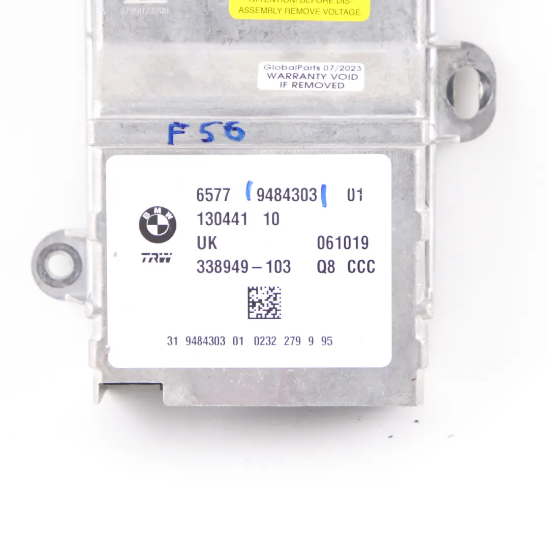 Airbag Module Mini F55 F56 F60 BMW X1 F48 F45 ECU Control Unit Air Bag to with Part number 9484303 Airbag Module Mini F55 F56 F60 BMW X1 F48 F45 ECU Control Unit Air Bag - SKU 9484303 - Part number 9484303