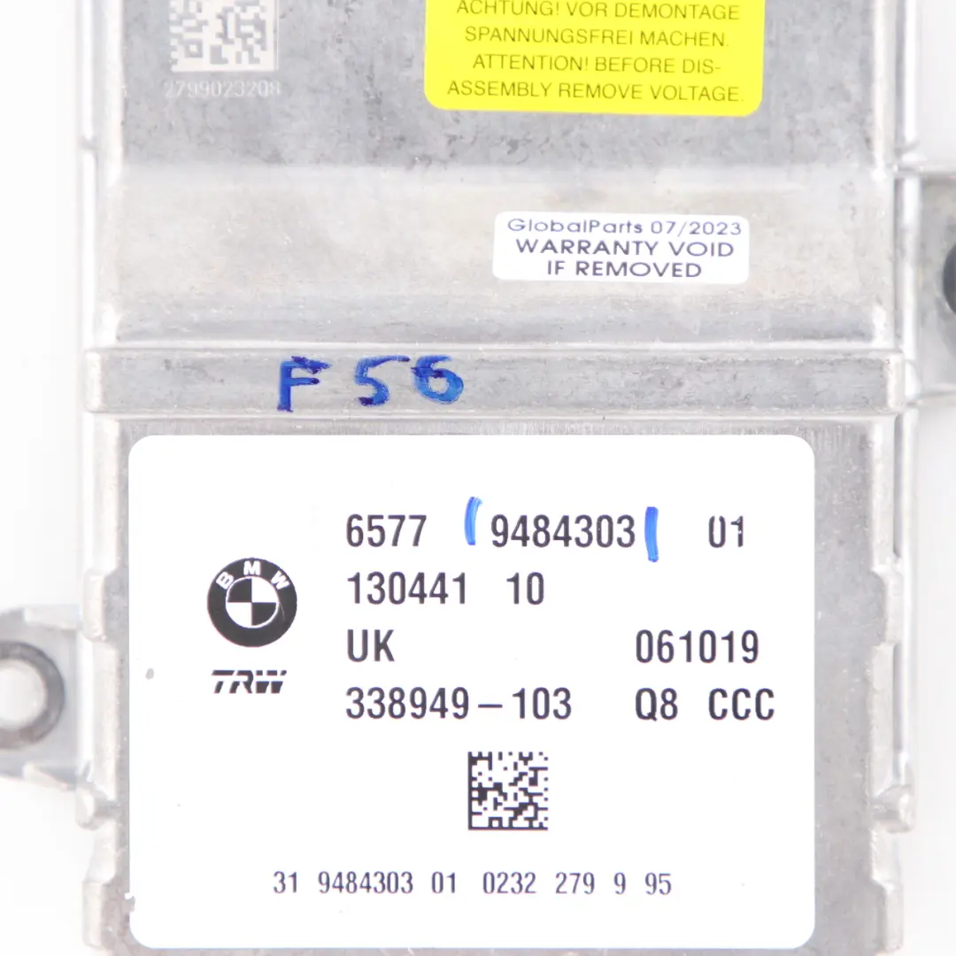  Airbag Module Mini F55 F56 F60 BMW X1 F48 F45 ECU Control Unit Air Bag - SKU 9484303 - Part number 9484303