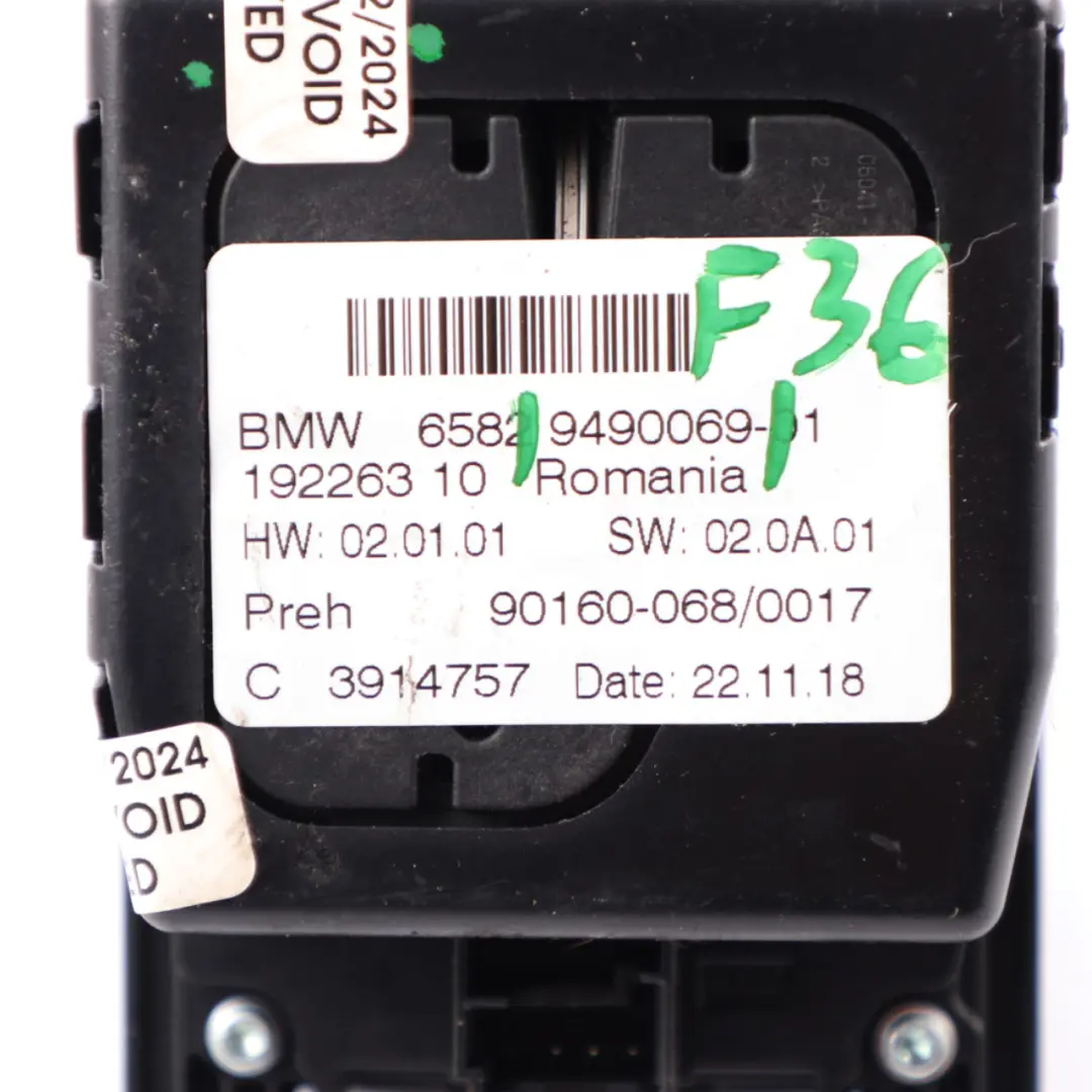  Controlador iDrive BMW F20 F30 F32 F36 Unidad interruptor táctil Nav - SKU 9490069 - Número de pieza 9490069