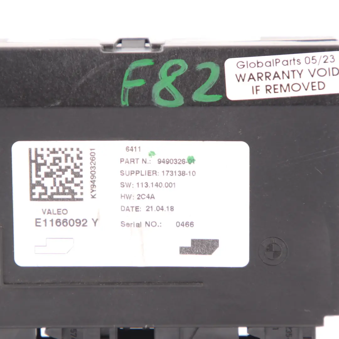 BMW F20 F21 F30 F31 F82 Mini F56 Control Unit Air Conditioning Module - SKU 9490326 - Part number 9490326