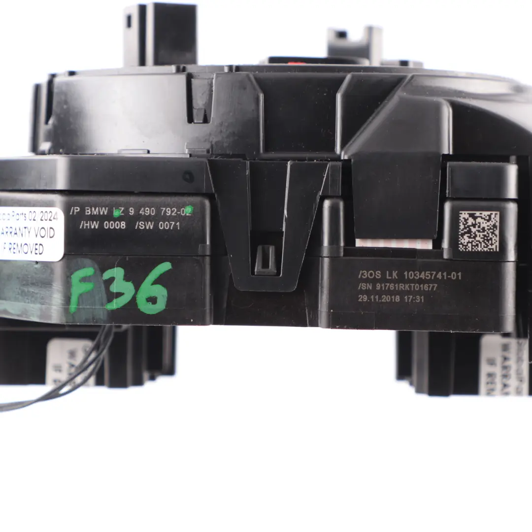 Steering Column Cluster BMW F22 F30 F32 LCI Wiper Switch Stalk Squib to with Part number 9490792 Steering Column Cluster BMW F22 F30 F32 LCI Wiper Switch Stalk Squib - SKU 9490792 - Part number 9490792