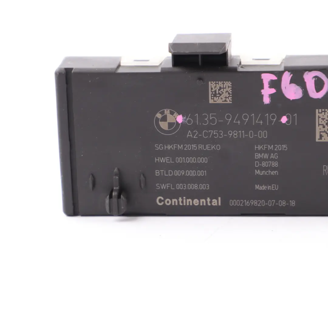 Trunk Lid Automatic Lift Control Module BMW F45 F48 F15 F31 F36 Mini F60 - SKU 9491419 - Part number 9491419
