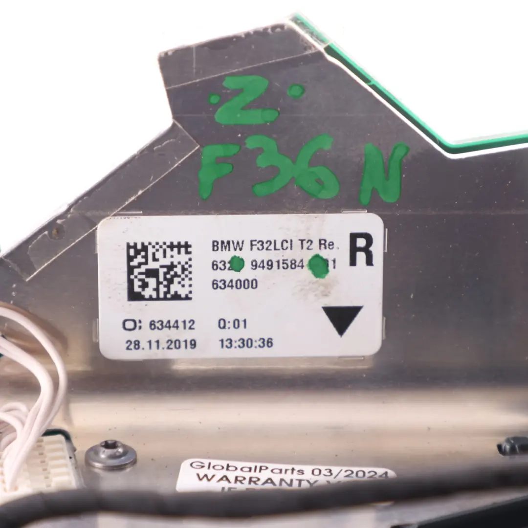 Lamp BMW F32 F33 F36 Light Trunk Lid Tailgate Right O/S Black Line to Rear with Part number 9491584 Rear Lamp BMW F32 F33 F36 Light Trunk Lid Tailgate Right O/S Black Line - SKU 9491584 - Part number 9491584