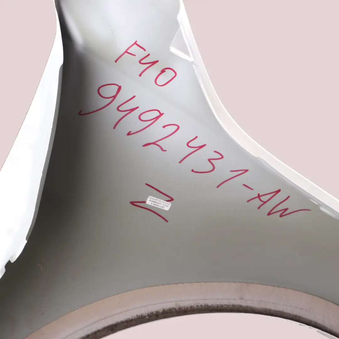 Side Panel Fender Front Left Wing N/S Alpinweiss Alpine White - 300 to BMW F40 with Part number 9492431 BMW F40 Side Panel Fender Front Left Wing N/S Alpinweiss Alpine White - 300 - SKU 9492431-AW - Part number 9492431