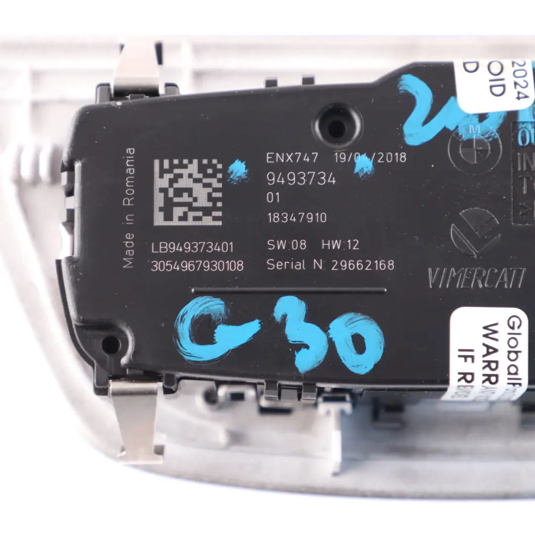 Interruptor Luces BMW G30 G31 F90 M5 G32GT Panel Control Negro para con número de pieza 9493734 Interruptor Luces BMW G30 G31 F90 M5 G32GT Panel Control Negro - SKU 9493734 - Número de pieza 9493734