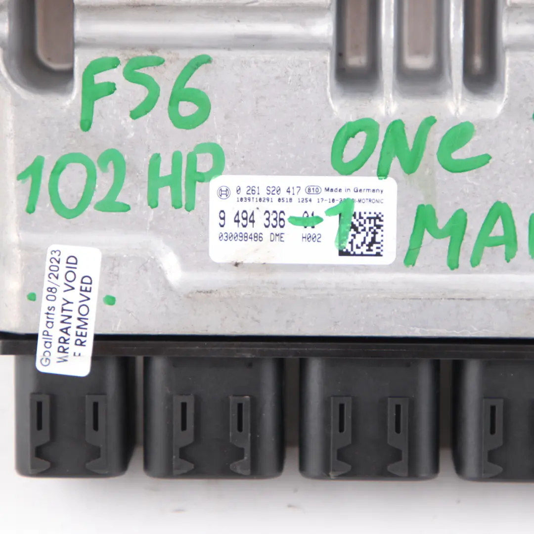 Mini One F56 B38 102HP Petrol Engine ECU Control Unit Kit DDE BDC Key - SKU 9494336-1  - Part number 9494336
