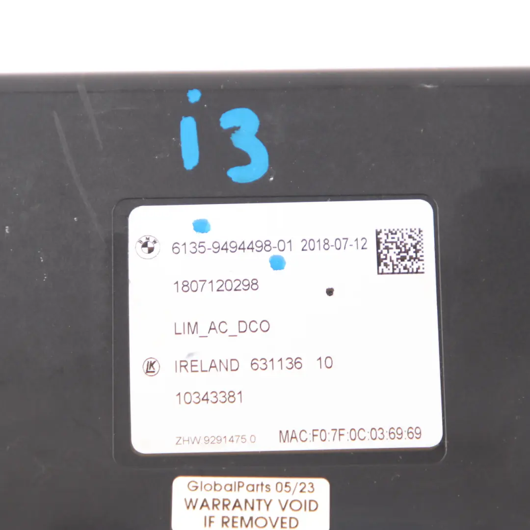 LIM Module Hybrid Electric Control Unit to BMW i3 I01 with Part number 9494498 BMW i3 I01 LIM Module Hybrid Electric Control Unit - SKU 9494498 - Part number 9494498