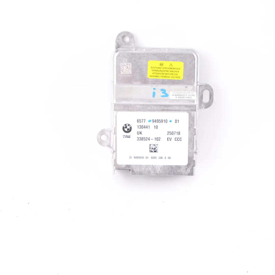 BMW F45 X1 F48 i3 I01 Module d'airbag Unité de contrôle ECU Airbag - SKU 9495910 - Numéro de pièce 9495910