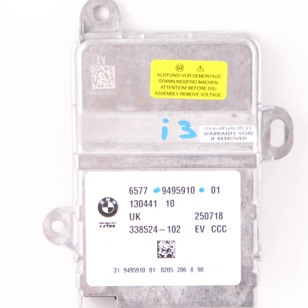 BMW F45 X1 F48 i3 I01 Module d'airbag Unité de contrôle ECU Airbag - SKU 9495910 - Numéro de pièce 9495910