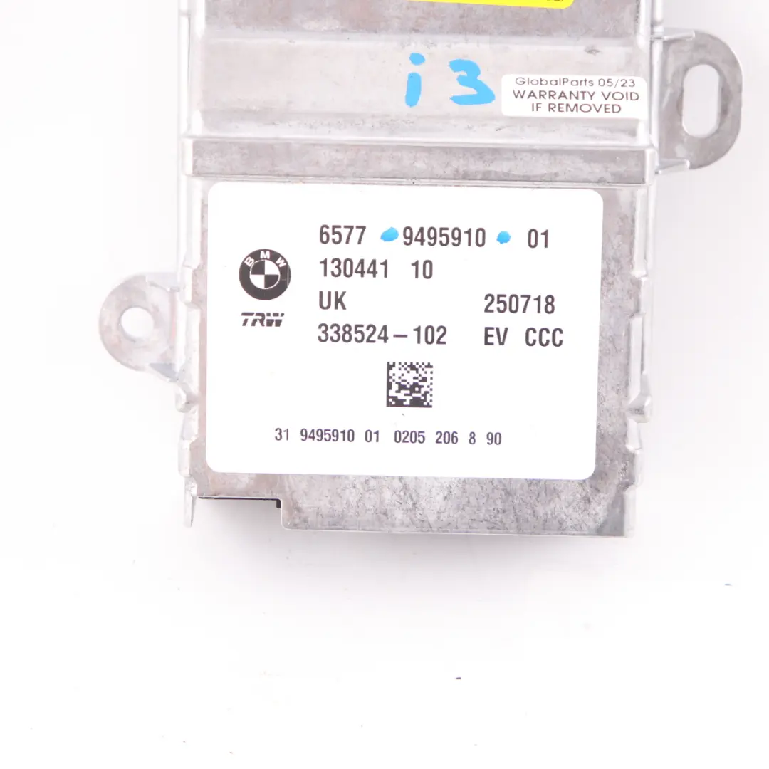 BMW F45 X1 F48 i3 I01 Module d'airbag Unité de contrôle ECU Airbag - SKU 9495910 - Numéro de pièce 9495910
