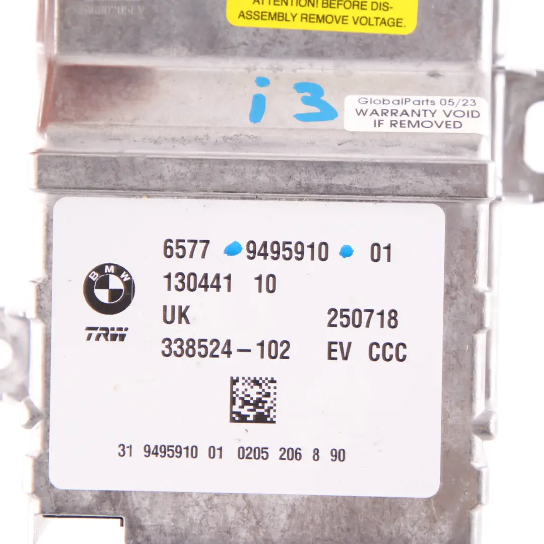 BMW F45 X1 F48 i3 I01 Module d'airbag Unité de contrôle ECU Airbag - SKU 9495910 - Numéro de pièce 9495910