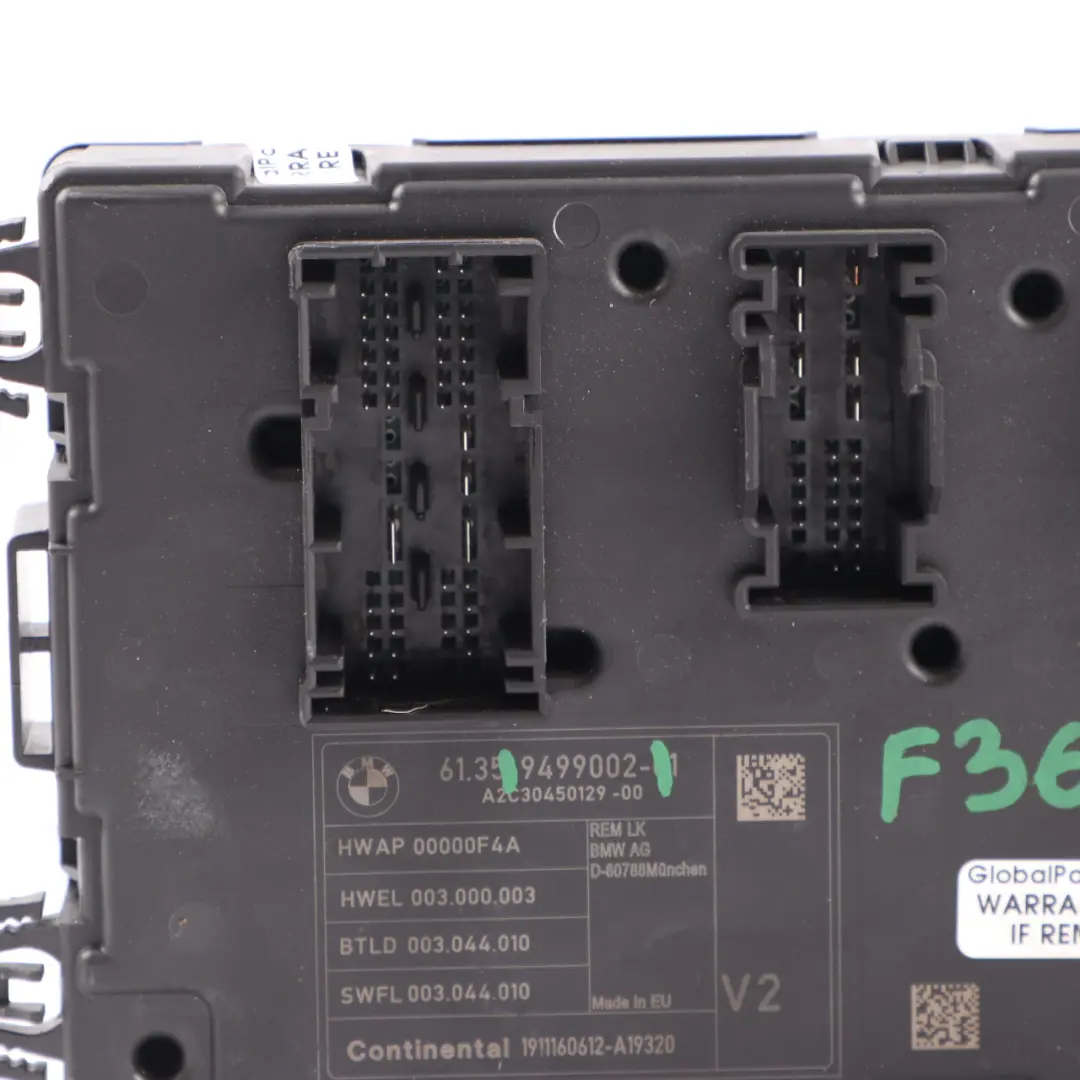 Fuse Box Body Control Unit Module REM V2 to BMW F20 F21 F22 F30 F31 F32 F36 with Part number 9499002 BMW F20 F21 F22 F30 F31 F32 F36 Fuse Box Body Control Unit Module REM V2 - SKU 9499002 - Part number 9499002