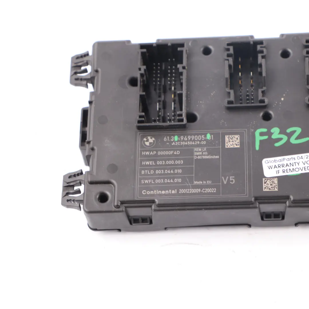 REM Modul Body Control Modul Sicherung Relais Einheit V5 für BMW F32 mit Teilenummer 9499005 BMW F32 REM Modul Body Control Modul Sicherung Relais Einheit V5 - SKU 9499005 - Teilenummer 9499005