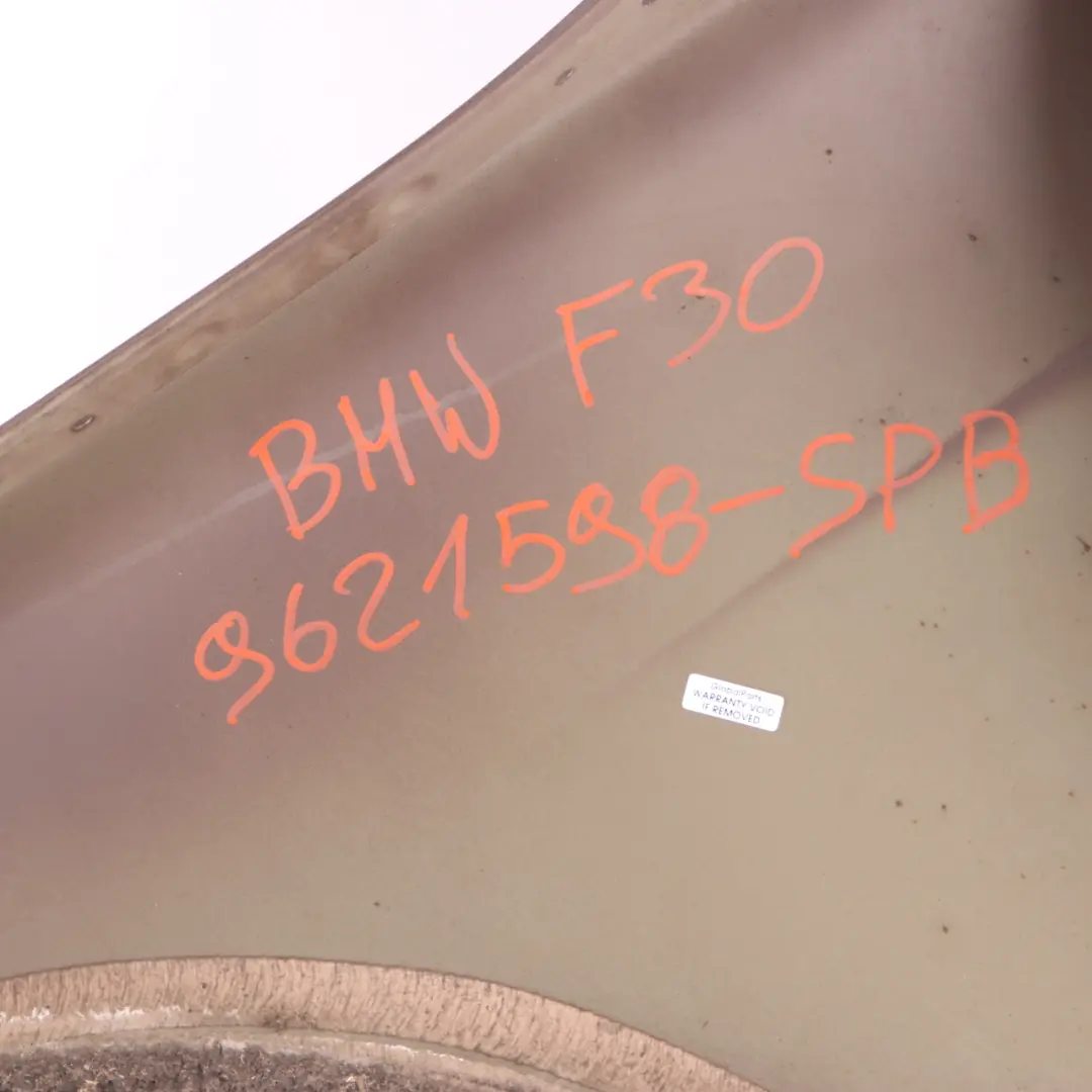 Front Wing Panel BMW F30 F31 Fender Right Side O/S Sparkling Bronze Metallic B06 to with Part number 9621598 Front Wing Panel BMW F30 F31 Fender Right Side O/S Sparkling Bronze Metallic B06 - SKU 9621598-SPB - Part number 9621598
