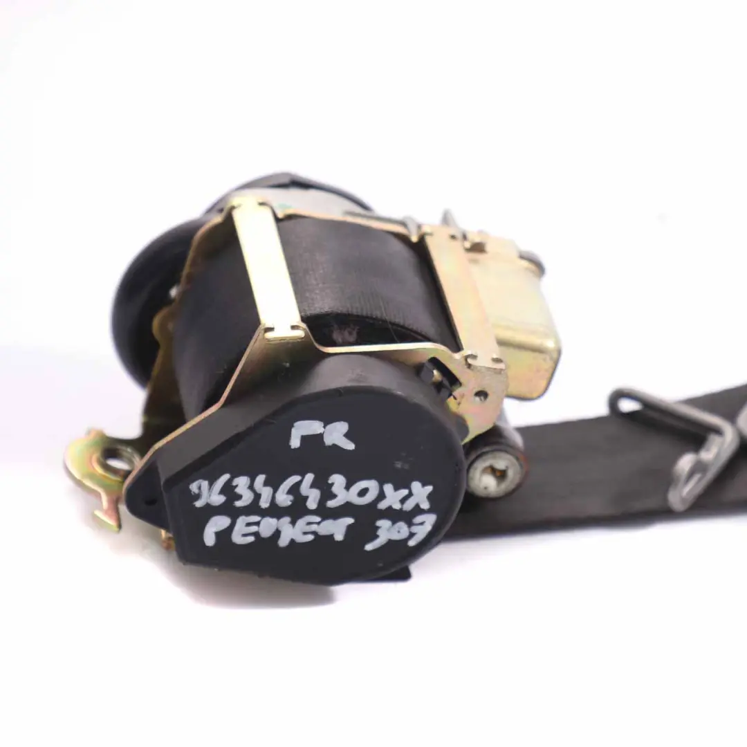 Belt Front Right O/S Safety Seatbelt Black to Peugeot 307 Seat with Part number 96346430XX Peugeot 307 Seat Belt Front Right O/S Safety Seatbelt Black - SKU 96346430XX - Part number 96346430XX