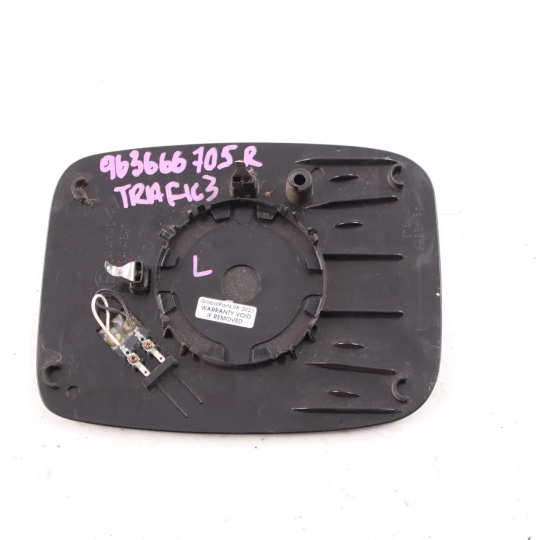 Wing Mirror Glass Vauxhall Vivaro B Trafic 3 Door Left N/S Heated to with Part number 963666705R Wing Mirror Glass Vauxhall Vivaro B Trafic 3 Door Left N/S Heated - SKU 963666705R - Part number 963666705R