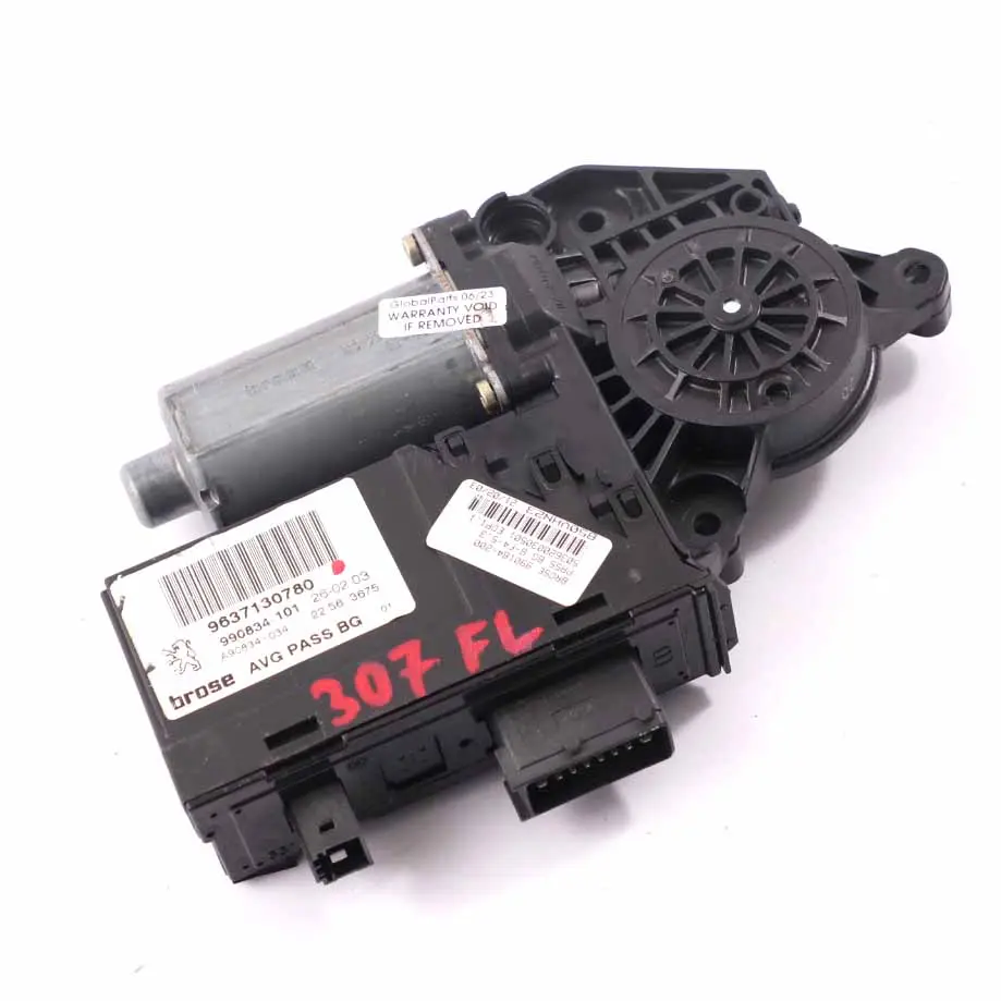 Peugeot 307 Window Lifter Motor Door Front Left N/S Drive Unit - SKU 9637130780 - Part number 9637130780