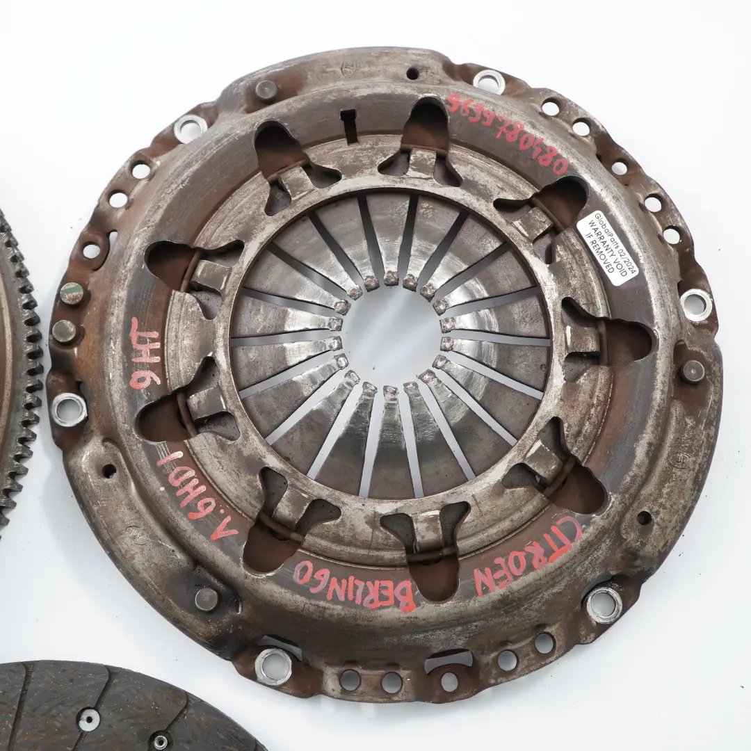 Citroen Berlingo B9 1.6 HDI Single Mass Flywheel Clutch Set Kit to with Part number 9639780480 Citroen Berlingo B9 1.6 HDI Single Mass Flywheel Clutch Set Kit - SKU 9639780480 - Part number 9639780480