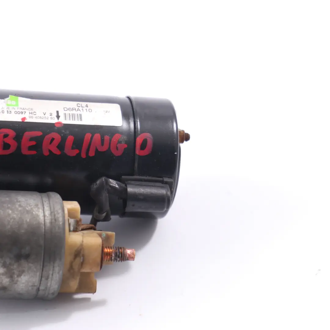  Motor arranque Citroen Berlingo Peugeot Partner Motor Diesel 1.6 HDI - SKU 9640825280 - Número de pieza 9640825280