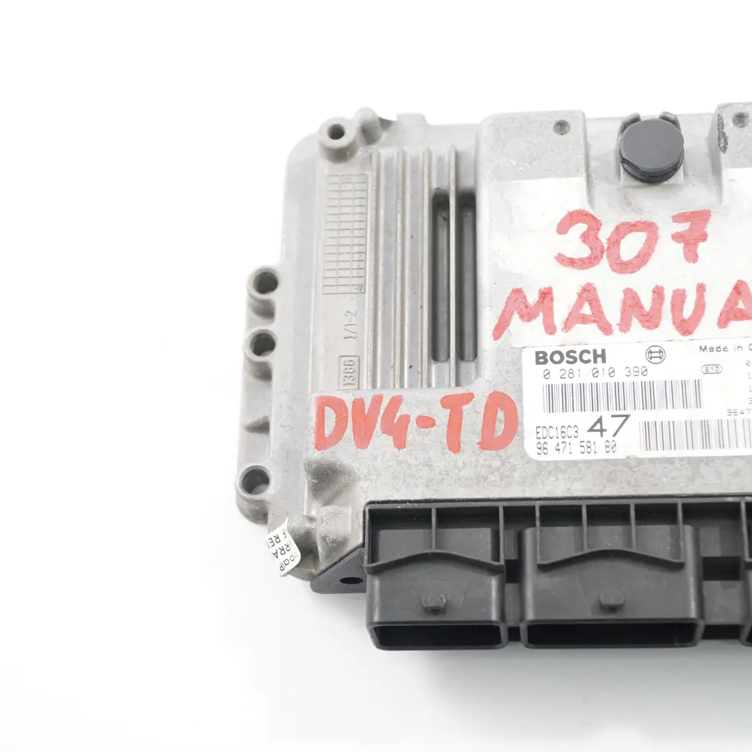 DV4-TD Unidad Control Motor ECU Manual para Peugeot 307 1.4 HDI Diesel con número de pieza 9647158180 Peugeot 307 1.4 HDI Diesel DV4-TD Unidad Control Motor ECU Manual - SKU 9647158180 - Número de pieza 9647158180
