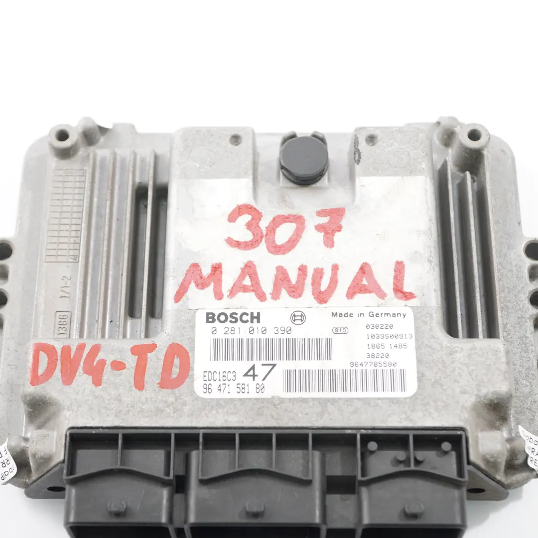 Peugeot 307 1.4 HDI Diesel DV4-TD Motor steuergerät ECU Handbuch - SKU 9647158180 - Teilenummer 9647158180