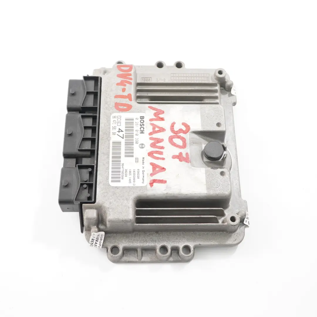 DV4-TD Unidad Control Motor ECU Manual para Peugeot 307 1.4 HDI Diesel con número de pieza 9647158180 Peugeot 307 1.4 HDI Diesel DV4-TD Unidad Control Motor ECU Manual - SKU 9647158180 - Número de pieza 9647158180