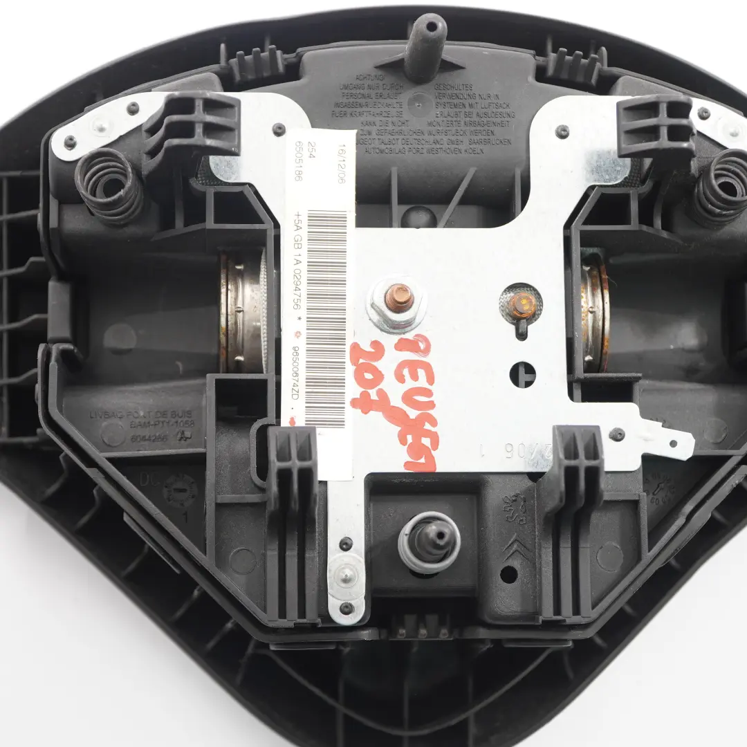 Unità modulo airbag lato guida del volante per Peugeot 207 con numero di parte 96500674ZD Peugeot 207 Unità modulo airbag lato guida del volante - SKU 96500674ZD - Numero di parte 96500674ZD