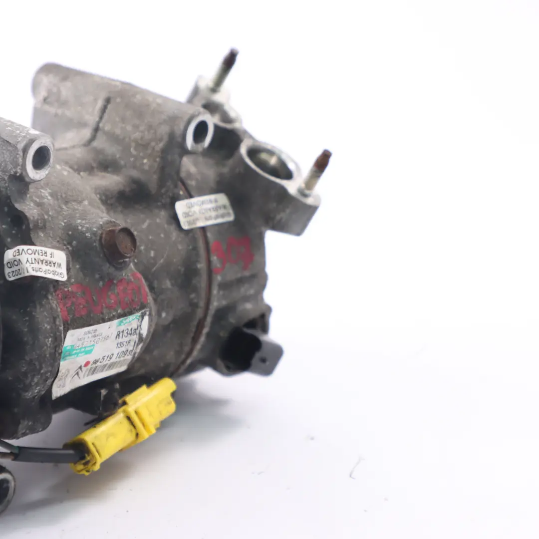 Peugeot 207 307 1.6 HDI Compressore Aria Condizionata Pompa A/C - SKU 9651910980 - Numero di parte 9651910980