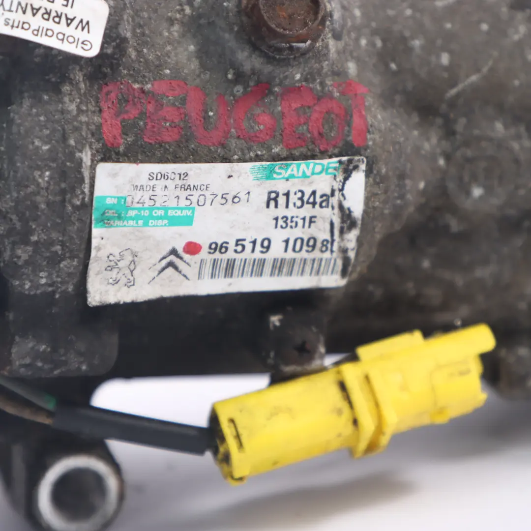 Peugeot 207 307 1.6 HDI Sprężarka Kompresor Klimatyzacji - SKU 9651910980 - Numer Części 9651910980