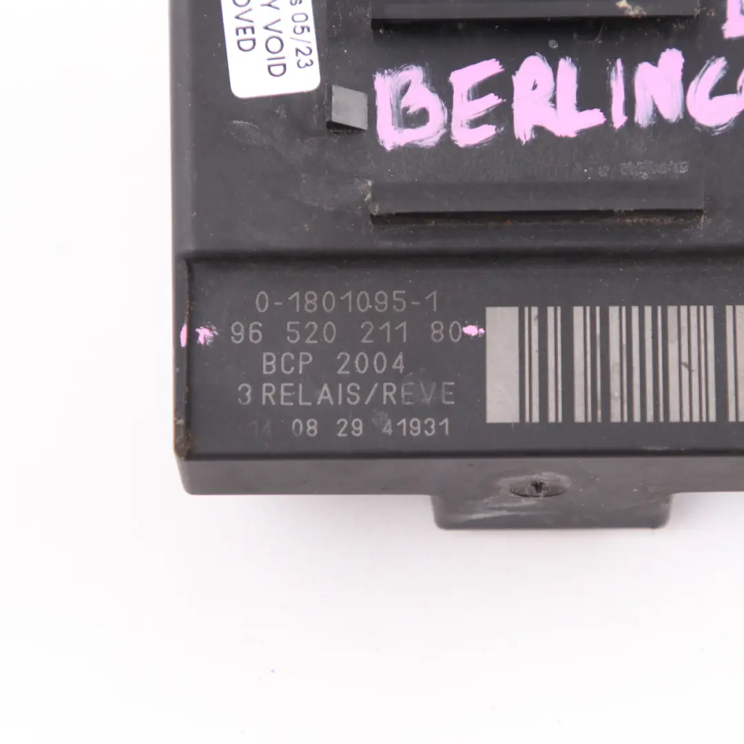  Citroen Berlingo Cooling Fan Relay Plug Control Module - SKU 9652021180 - Part number 9652021180