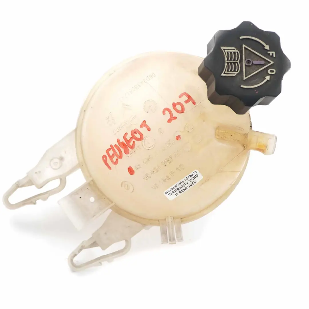 Coolant Expansion Overflow Tank Cooling Fluid Bottle to Peugeot 207 with Part number 9652621280 Peugeot 207 Coolant Expansion Overflow Tank Cooling Fluid Bottle - SKU 9652621280 - Part number 9652621280