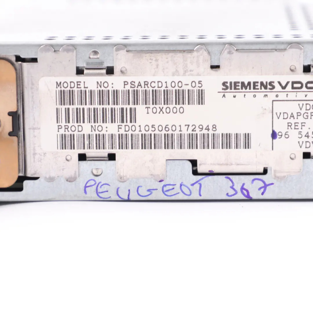 Peugeot 307 Radio Stereo CD Player Head Unit - SKU 96545978XT01 - Part number 96545978XT01
