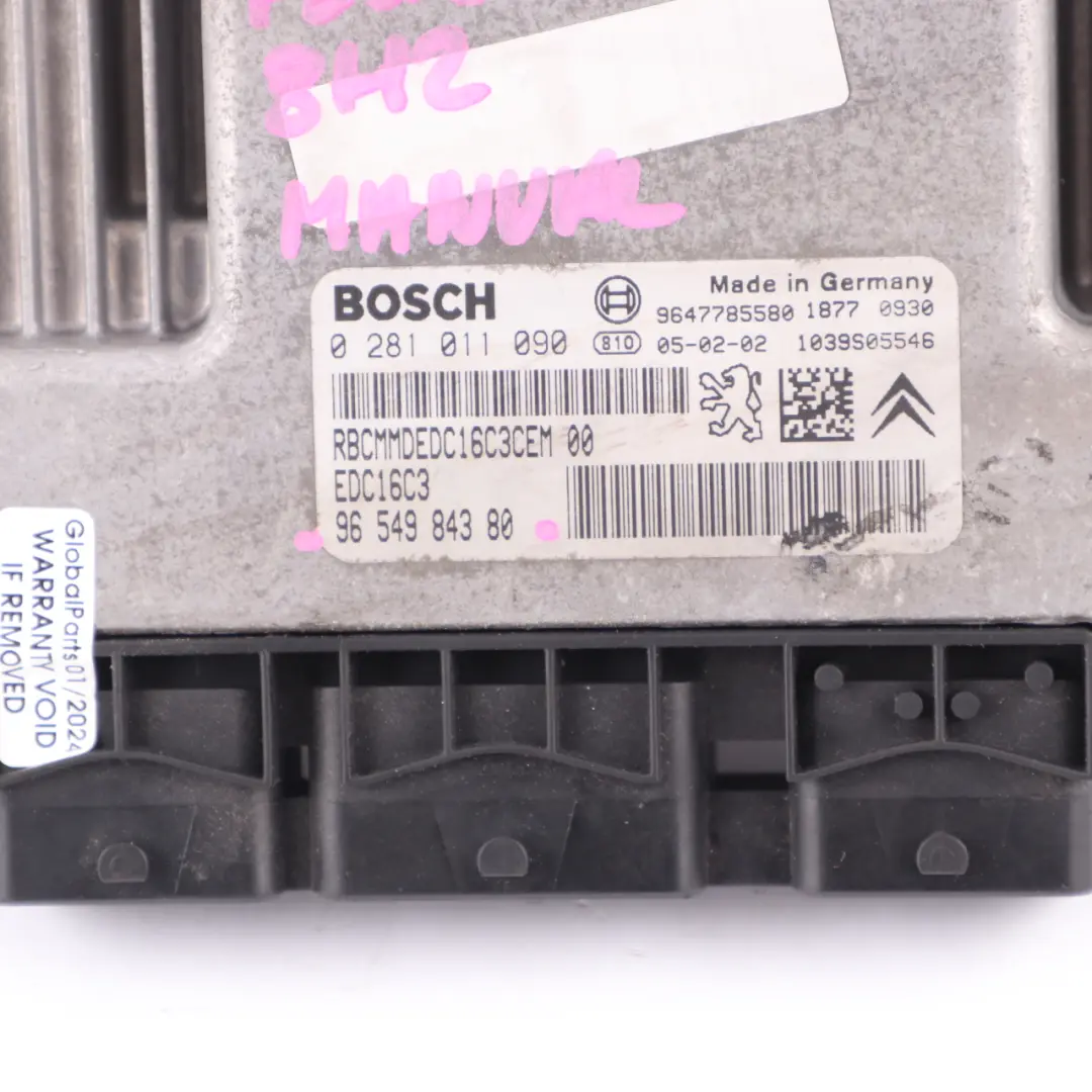 8HZ Engine Control Unit ECU Manual to Peugeot 307 1.4 HDI Diesel with Part number 9654984380 Peugeot 307 1.4 HDI Diesel 8HZ Engine Control Unit ECU Manual - SKU 9654984380 - Part number 9654984380