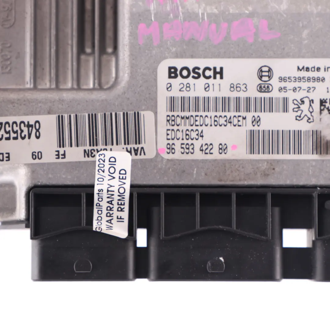 9HX 1.6 Diesel Engine Control Unit ECU Module Manual to Peugeot 307 with Part number 9659342280 Peugeot 307 9HX 1.6 Diesel Engine Control Unit ECU Module Manual - SKU 9659342280 - Part number 9659342280