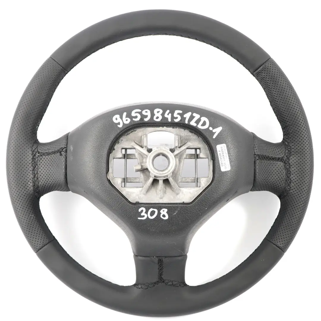 Peugeot 308 Steering Wheel NEW Black Leather - SKU 96598451ZD-1 - Part number 96598451ZD