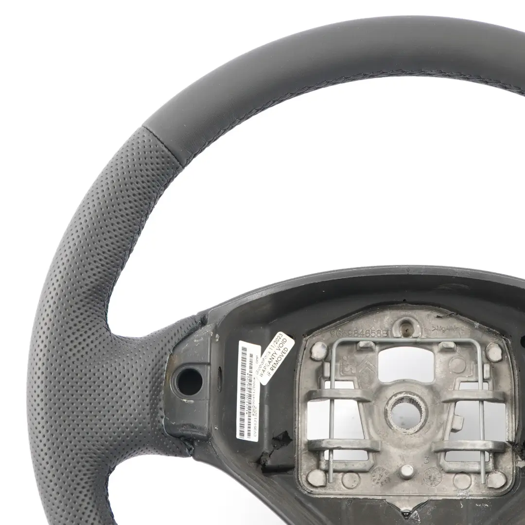 Steering Wheel NEW Black Leather to Peugeot 308 with Part number 96598451ZD Peugeot 308 Steering Wheel NEW Black Leather - SKU 96598451ZD-1 - Part number 96598451ZD