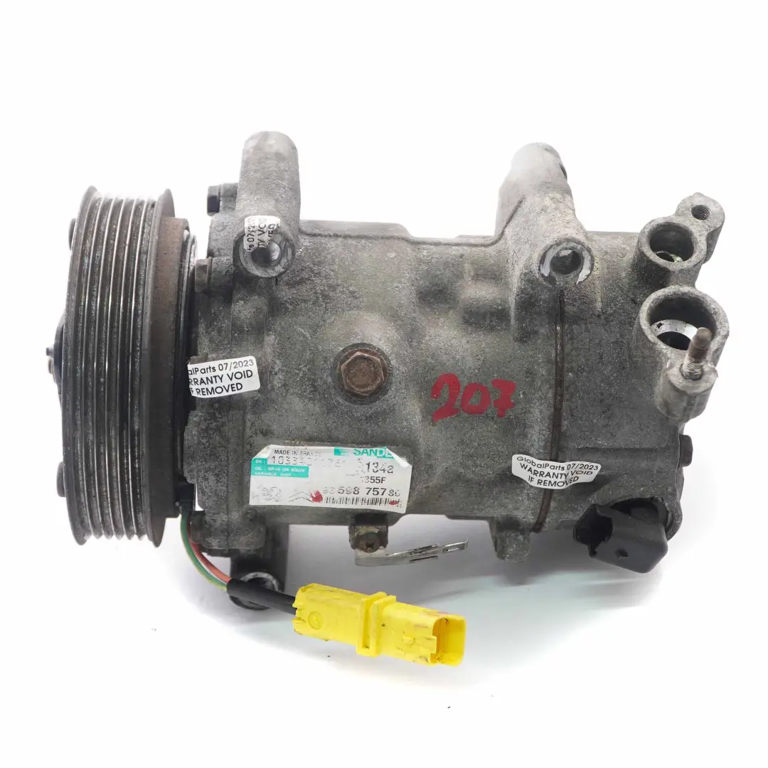  Compresor Aire Acondicionado Peugeot 207 Air Con A/C Pump - SKU 9659875780 - Número de pieza 9659875780