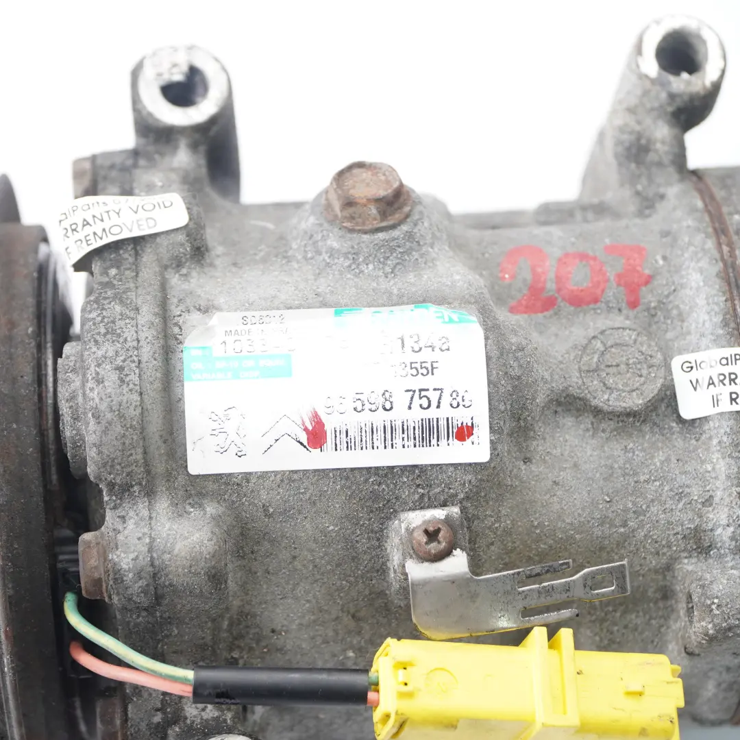 Peugeot 207 Air Conditioning Compressor Air Con A/C Pump - SKU 9659875780 - Part number 9659875780