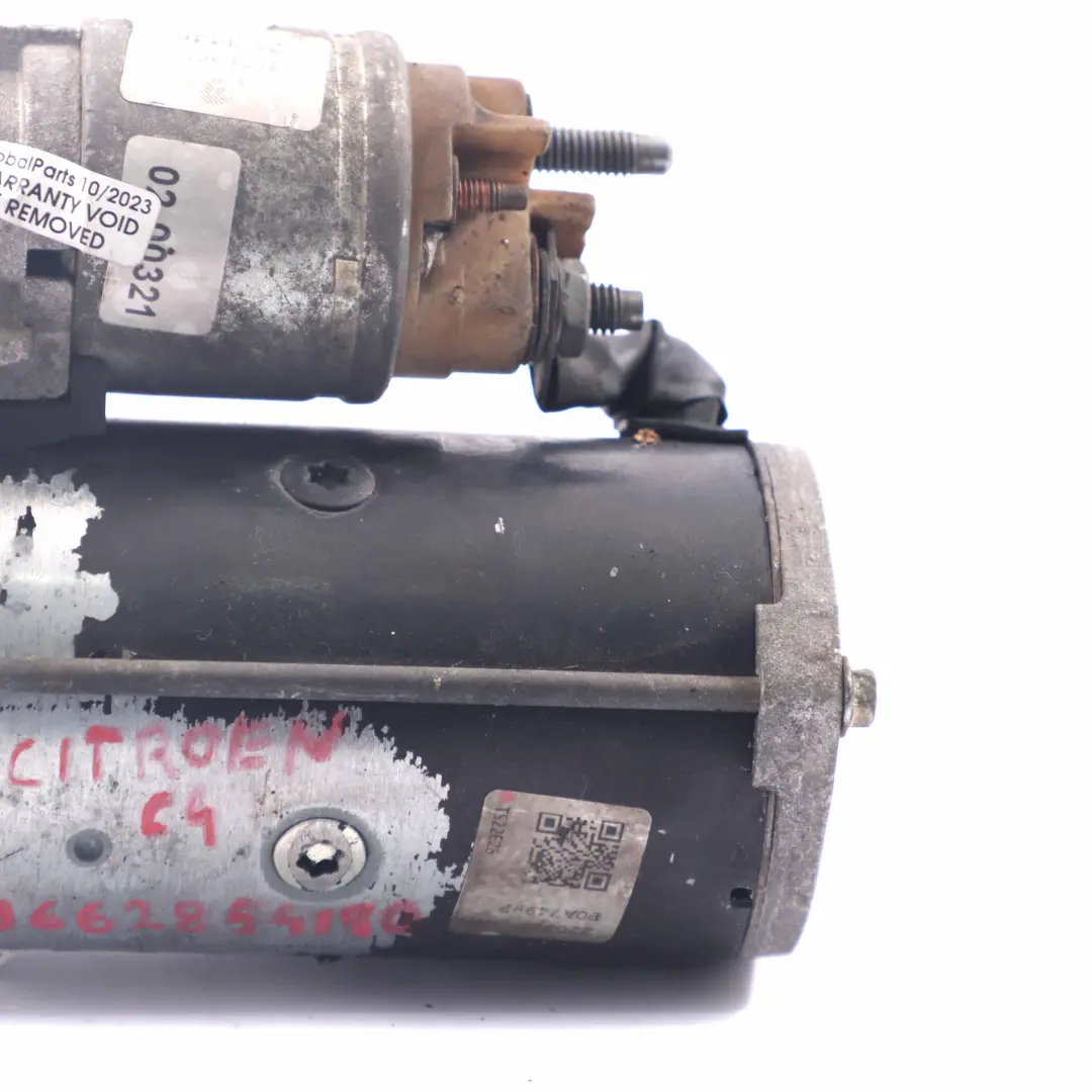  Citroen C4 Starter Motor Diesel Engine 1.6 HDI Actuator Unit - SKU 9662854180 - Part number 9662854180