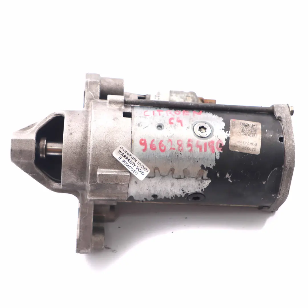 Citroen C4 Starter Motor Diesel Engine 1.6 HDI Actuator Unit to with Part number 9662854180 Citroen C4 Starter Motor Diesel Engine 1.6 HDI Actuator Unit - SKU 9662854180 - Part number 9662854180