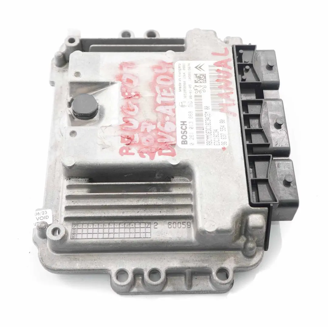 Peugeot 207 1.6 HDI 90HP DV6-ATED4 Engine Control Unit ECU Manual - SKU 9663755480 - Numéro de pièce 9663755480