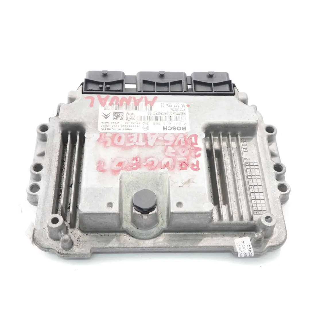 Peugeot 207 1.6 HDI 90HP DV6-ATED4 Engine Control Unit ECU Manual - SKU 9663755480 - Numéro de pièce 9663755480