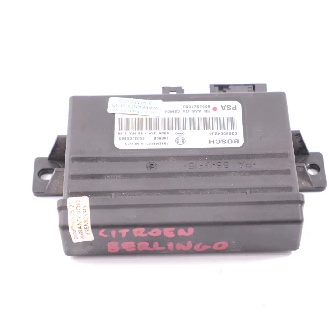  PDC Module Citroen Berlingo Peugeot Partner Parking Distance Unit - SKU 9663821680 - Part number 9663821680
