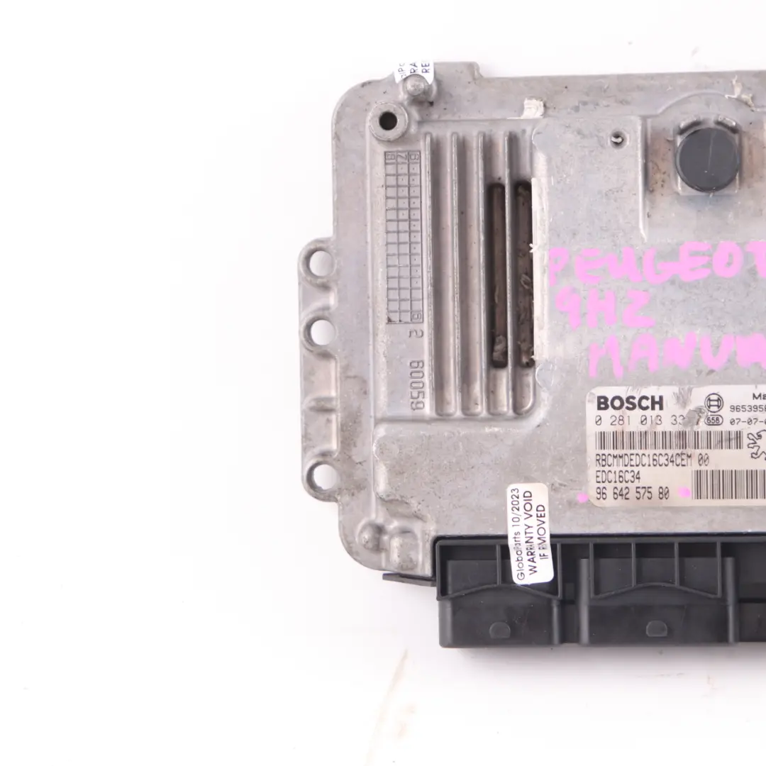 9HZ 1.6 Diesel Engine Control Unit ECU Module Manual to Peugeot 307 SW with Part number 9664257580 Peugeot 307 SW 9HZ 1.6 Diesel Engine Control Unit ECU Module Manual - SKU 9664257580 - Part number 9664257580