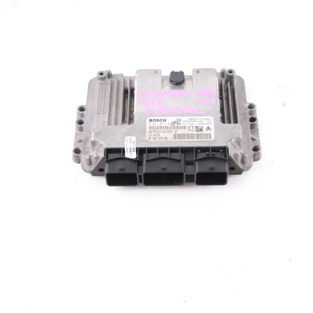 9HZ 1.6 Diesel Engine Control Unit ECU Module Manual to Peugeot 307 SW with Part number 9664257580 Peugeot 307 SW 9HZ 1.6 Diesel Engine Control Unit ECU Module Manual - SKU 9664257580 - Part number 9664257580